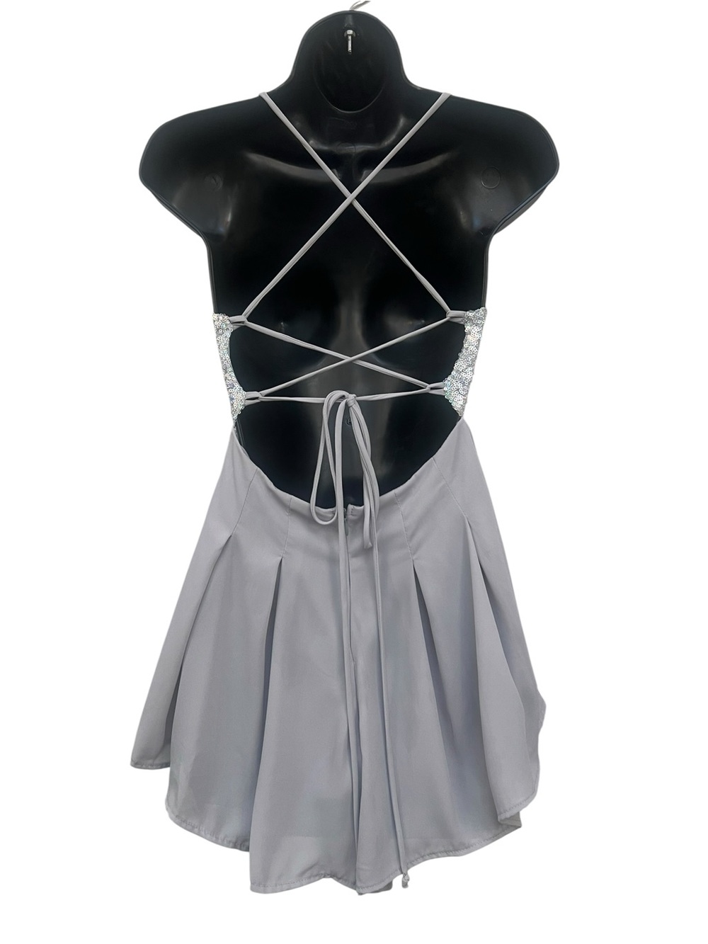 Lucy in the Sky Silver Sequin Open Back Romper Size Small Party Festival - Picture 8 of 12